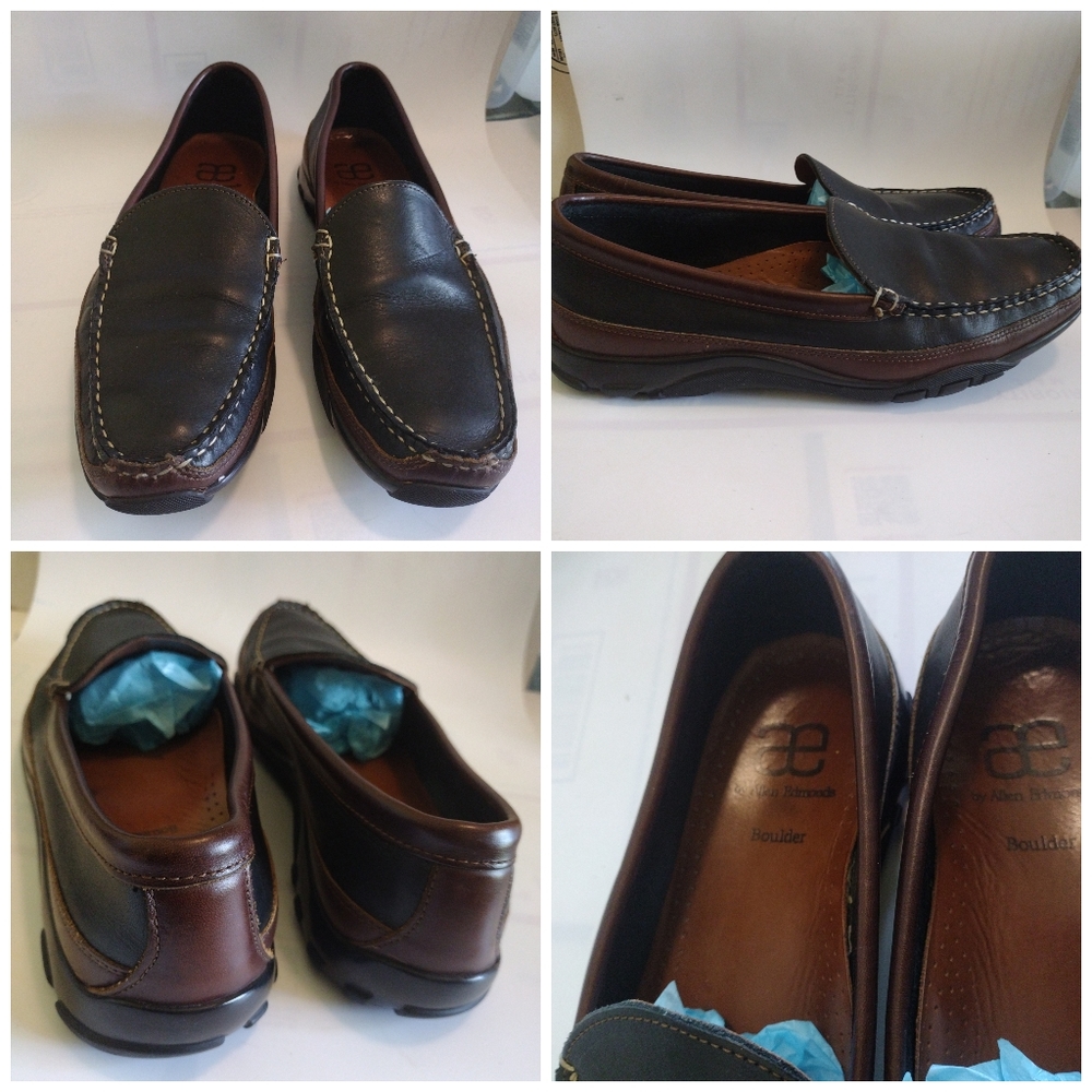 ae. By ALLEN EDMONDS LEATHER SLIP ON SHOES MEN'S SZ 10B